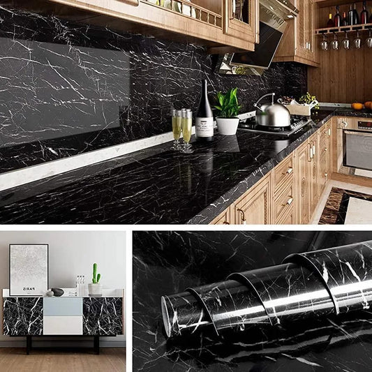 Black Marble Sheet for Kitchen Walls & Countertops!