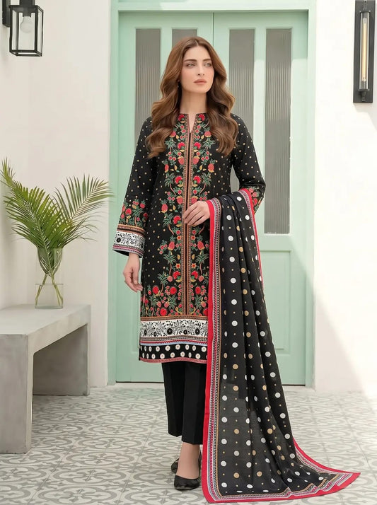 3 Pcs Women's Unstitched Printed Suit